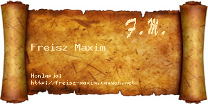 Freisz Maxim névjegykártya